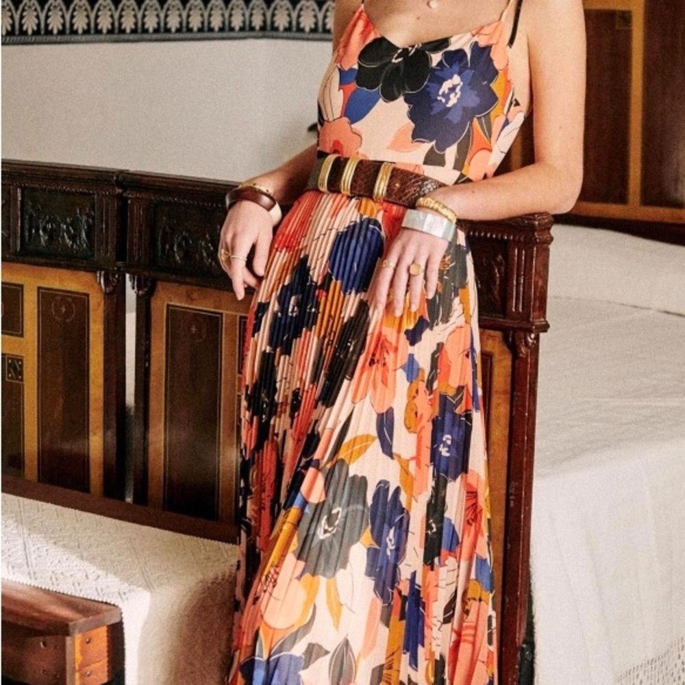 Sezane Vibrant Floral Midi Dress